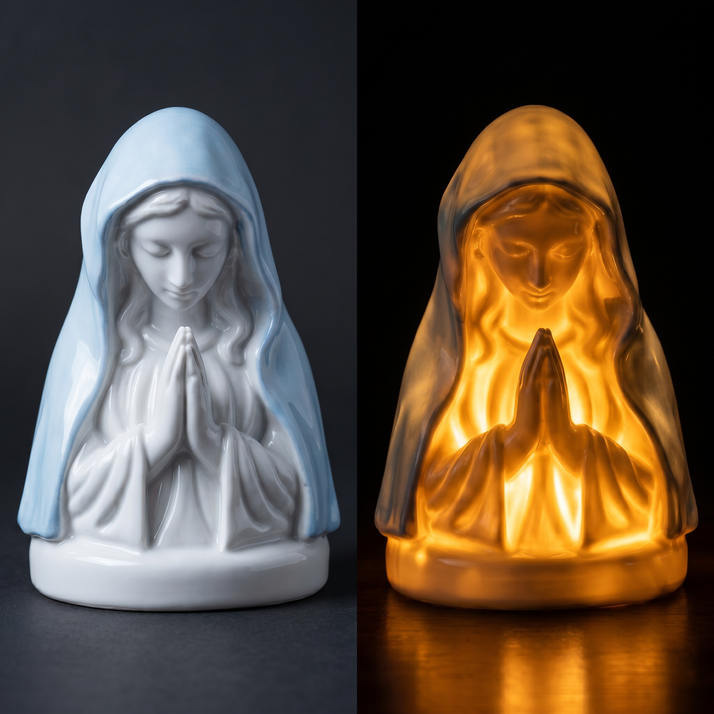 Lámpara Artesanal de la Virgen María — Luz Sagrada