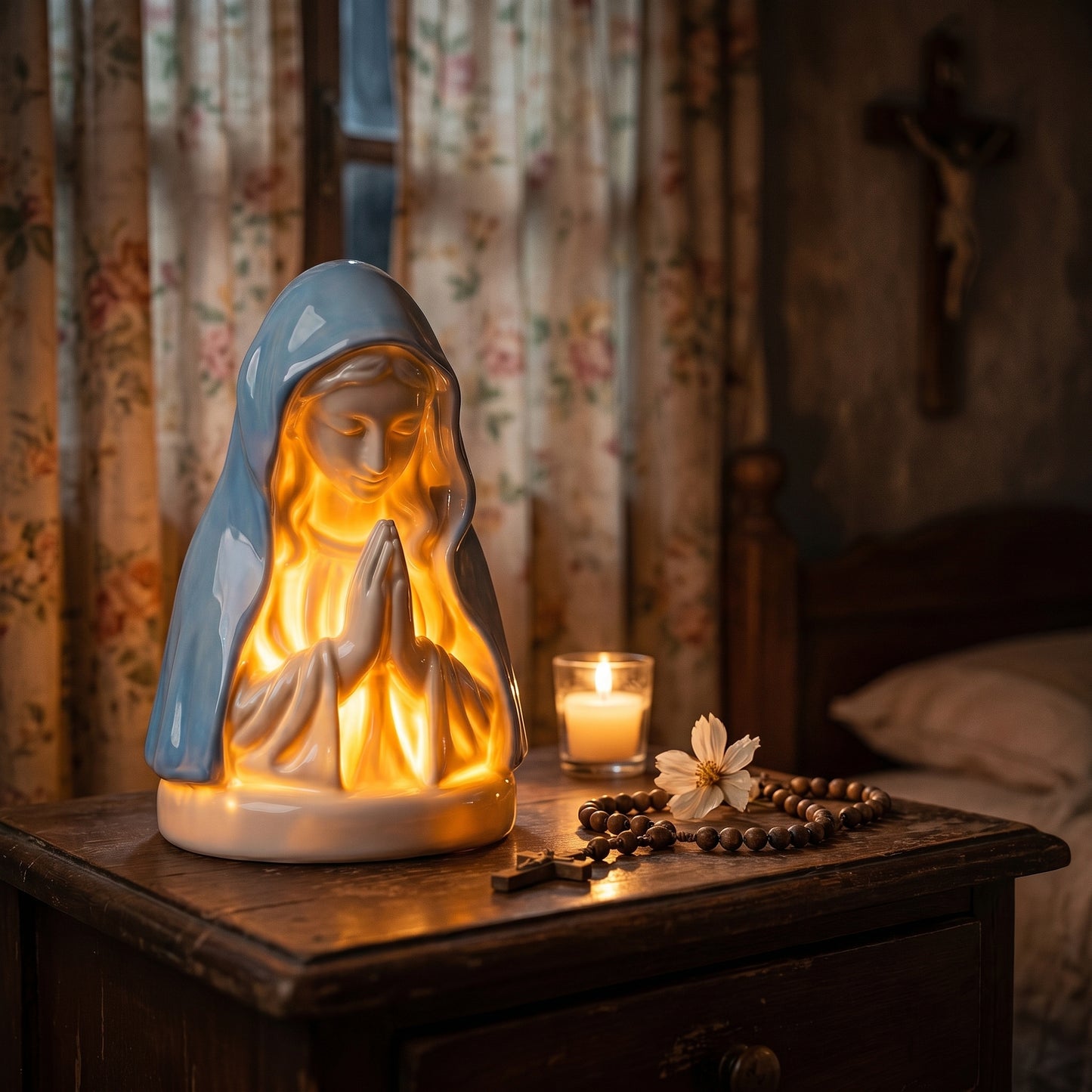 Lámpara Artesanal de la Virgen María — Luz Sagrada